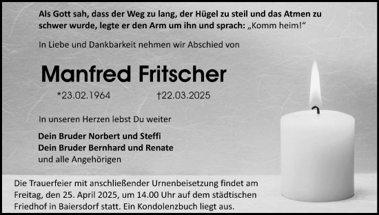 Anzeige von Manfred Fritscher von MGO