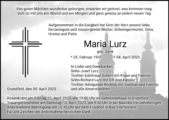 Anzeige von Maria Lurz von MGO