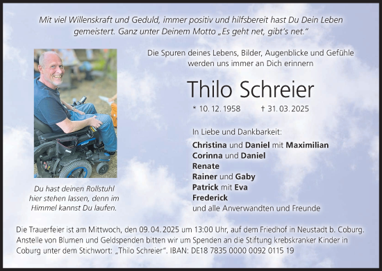 Anzeige von Thilo Schreier von MGO