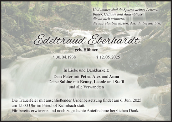 Anzeige von Edeltraud Eberhardt von MGO