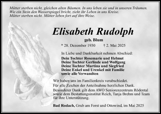 Anzeige von Elisabeth Rudolph von MGO
