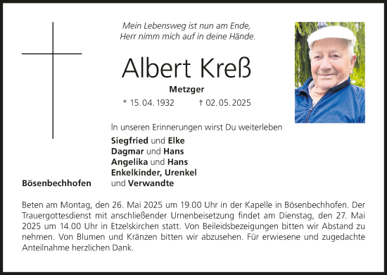 Anzeige von Albert Kreß von MGO