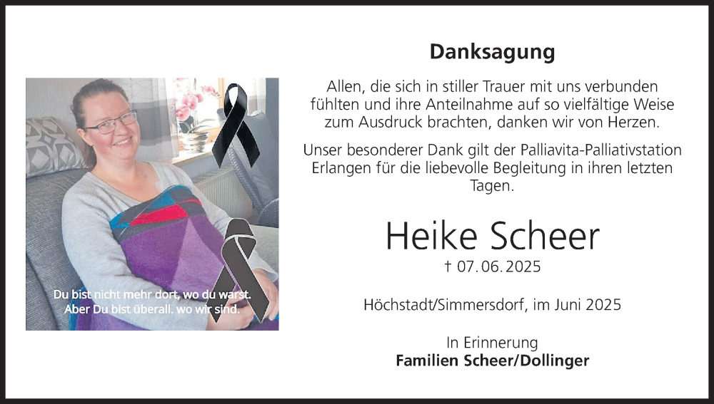 Traueranzeige für Heike Scheer vom 24.06.2025 aus MGO