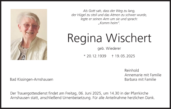 Anzeige von Regina Wischert von MGO