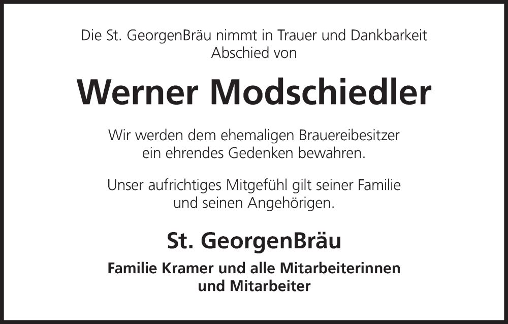 Traueranzeige für Werner Modschiedler vom 05.06.2025 aus MGO