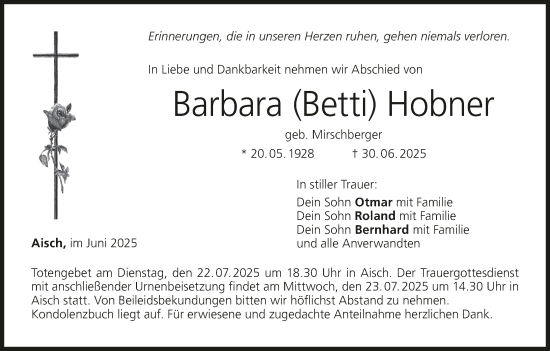 Anzeige von Barbara Hobner von MGO