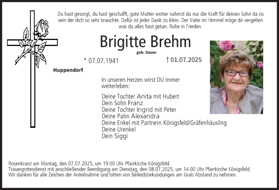 Anzeige von Brigitte Brehm von MGO