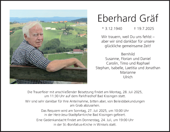 Anzeige von Eberhard Gräf von MGO