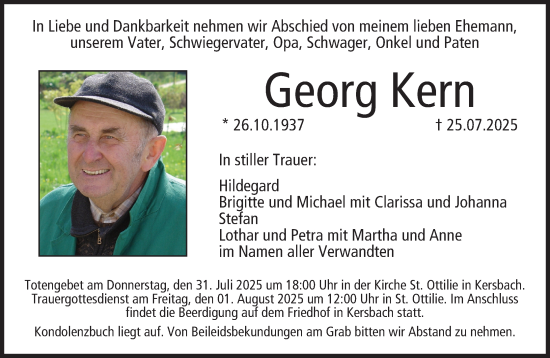 Anzeige von Georg Kern von MGO