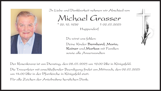 Anzeige von Michael Grasser von MGO