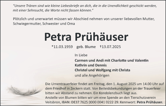 Anzeige von Petra Prühäuser von MGO