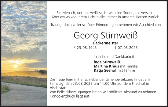 Anzeige von Georg Stirnweiß von MGO