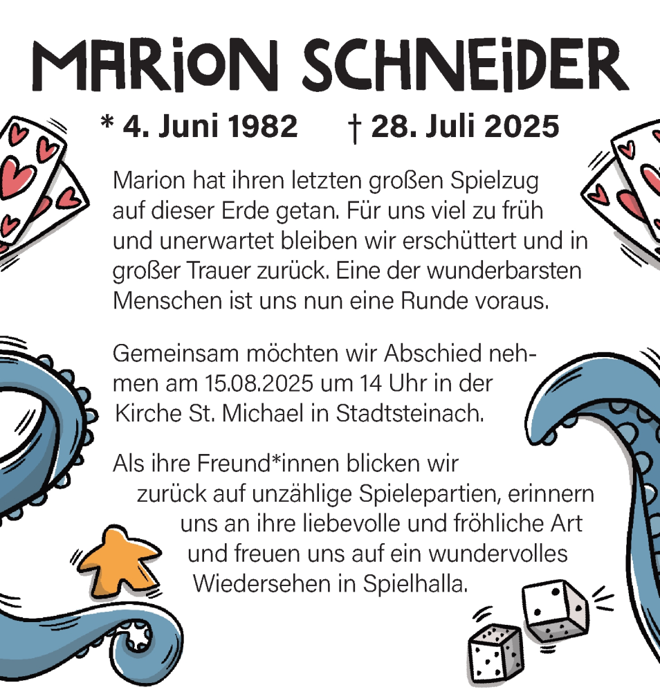  Traueranzeige für Marion Schneider vom 09.08.2025 aus MGO