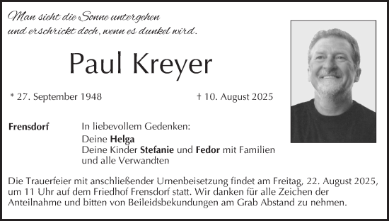 Anzeige von Paul Kreyer von MGO