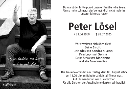 Anzeige von Peter Lösel von MGO