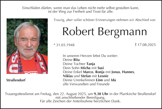 Anzeige von Robert Bergmann von MGO