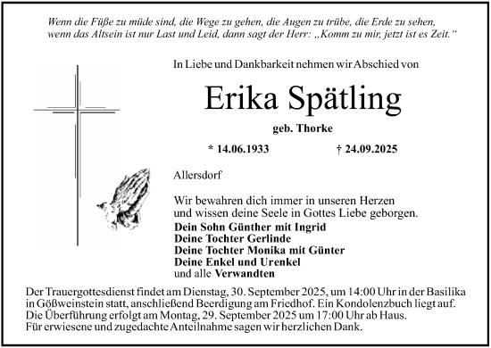 Anzeige von Erika Spätling von MGO