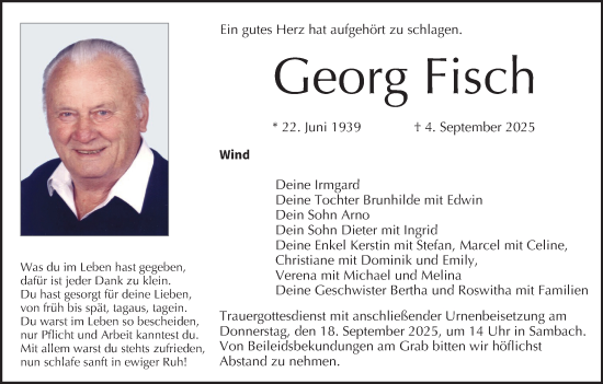 Anzeige von Georg Fisch von MGO