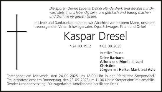 Anzeige von Kaspar Dresel von MGO