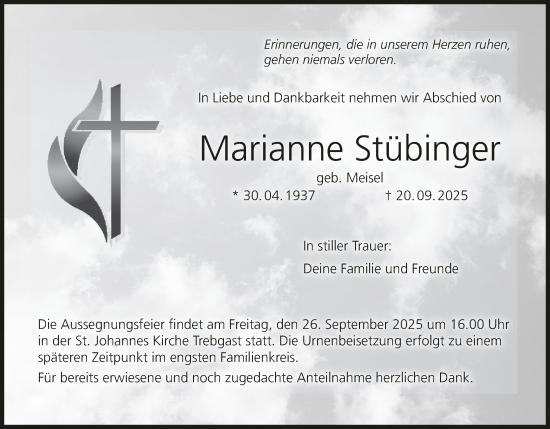 Anzeige von Marianne Stübinger von MGO