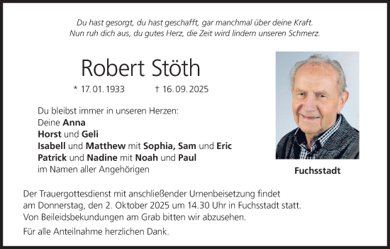 Anzeige von Robert Stöth von MGO
