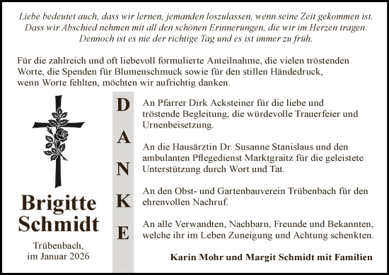 Anzeige von Brigitte Schmidt von MGO