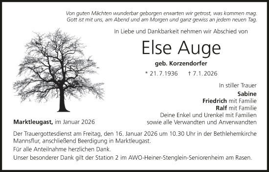 Anzeige von Else Auge von MGO