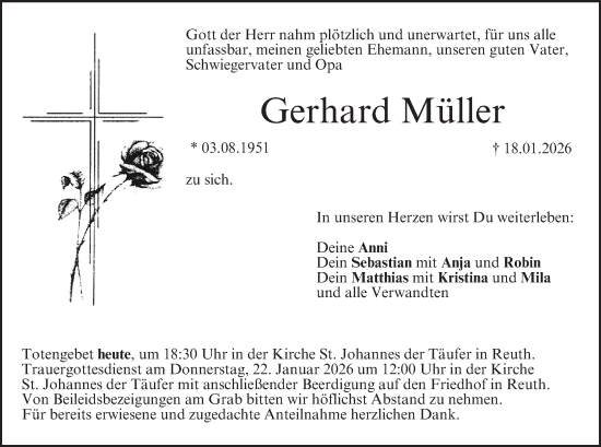 Anzeige von Gerhard Müller von MGO