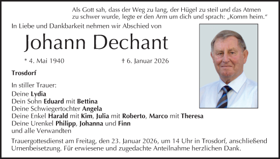 Anzeige von Johann Dechant von MGO