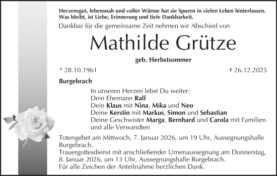 Anzeige von Mathilde Grütze von MGO