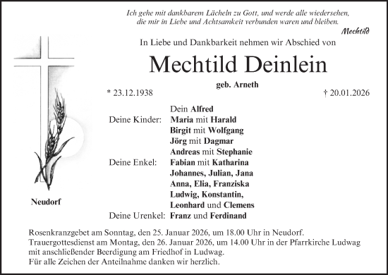 Anzeige von Mechtild Deinlein von MGO