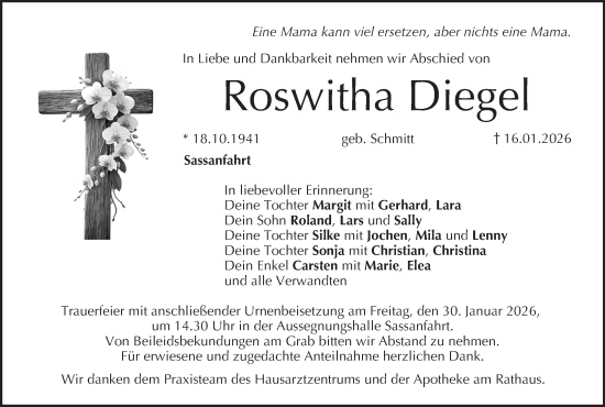 Anzeige von Roswitha Diegel von MGO