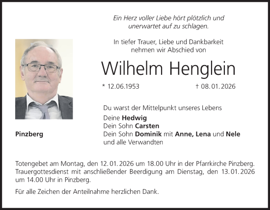 Anzeige von Wilhelm Henglein von MGO