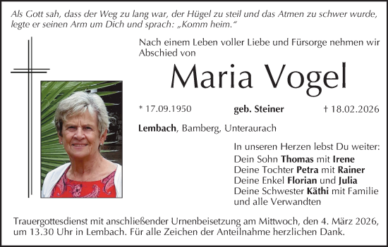 Anzeige von Maria Vogel von MGO