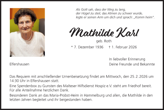 Anzeige von Mathilde Karl von MGO
