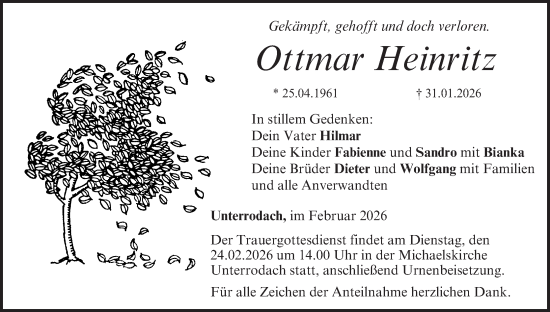 Anzeige von Ottmar Heinritz von MGO
