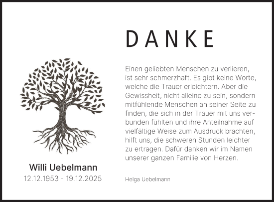 Anzeige von Willi Uebelmann von MGO